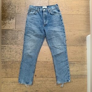 Agolde Riley Blue Cropped Jeans